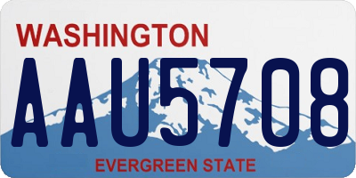 WA license plate AAU5708