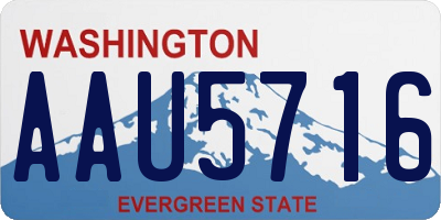 WA license plate AAU5716