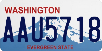 WA license plate AAU5718