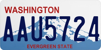 WA license plate AAU5724