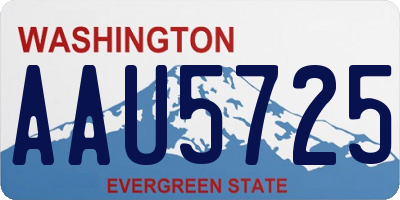 WA license plate AAU5725