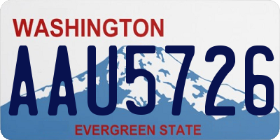 WA license plate AAU5726