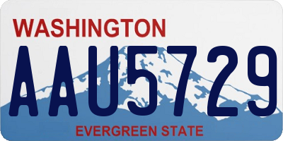 WA license plate AAU5729