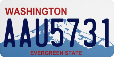 WA license plate AAU5731