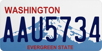 WA license plate AAU5734