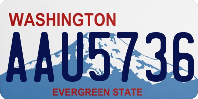 WA license plate AAU5736