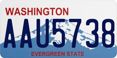 WA license plate AAU5738