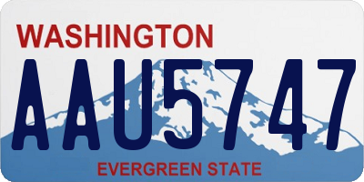 WA license plate AAU5747