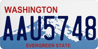 WA license plate AAU5748