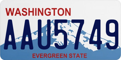 WA license plate AAU5749