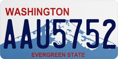 WA license plate AAU5752