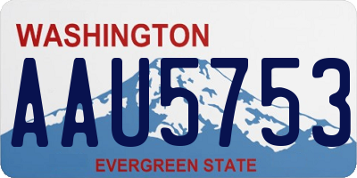 WA license plate AAU5753