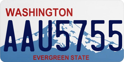 WA license plate AAU5755