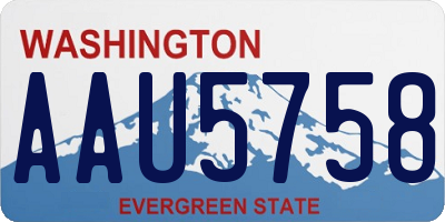 WA license plate AAU5758