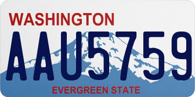 WA license plate AAU5759