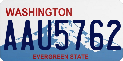 WA license plate AAU5762