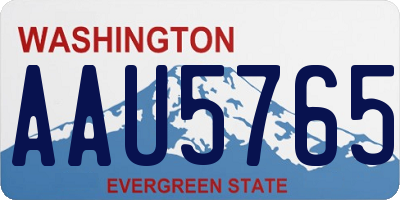 WA license plate AAU5765