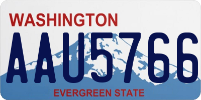 WA license plate AAU5766