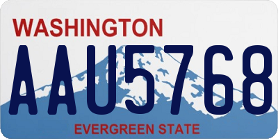 WA license plate AAU5768