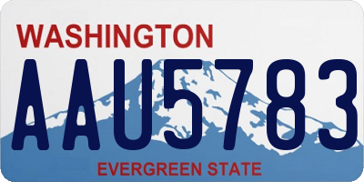 WA license plate AAU5783