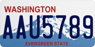 WA license plate AAU5789