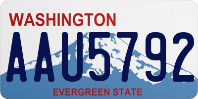 WA license plate AAU5792