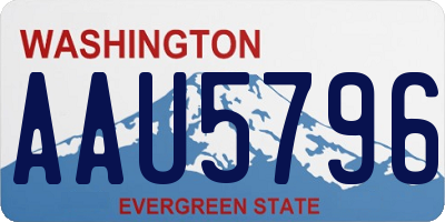 WA license plate AAU5796