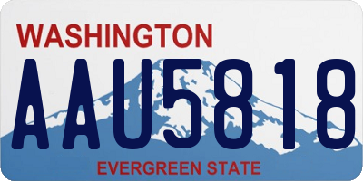 WA license plate AAU5818