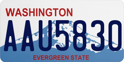 WA license plate AAU5830