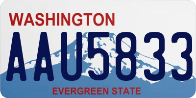 WA license plate AAU5833