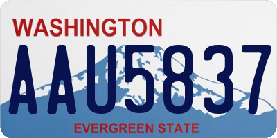 WA license plate AAU5837