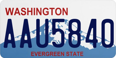 WA license plate AAU5840