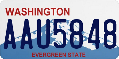 WA license plate AAU5848