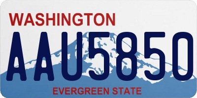 WA license plate AAU5850