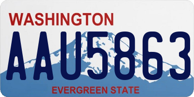 WA license plate AAU5863
