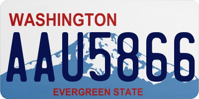 WA license plate AAU5866