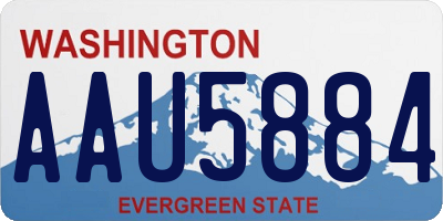 WA license plate AAU5884