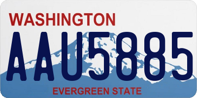 WA license plate AAU5885
