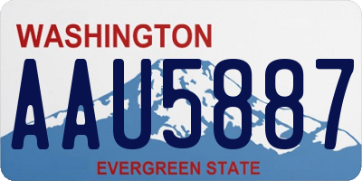 WA license plate AAU5887