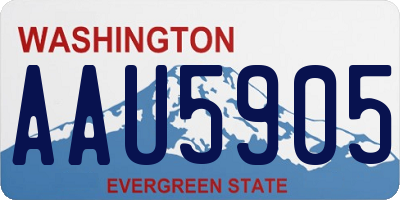 WA license plate AAU5905