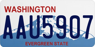 WA license plate AAU5907