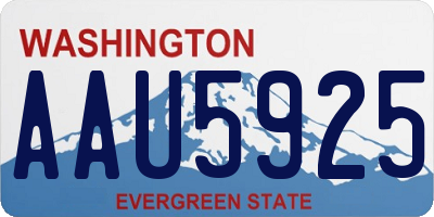WA license plate AAU5925