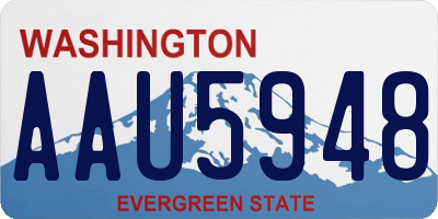 WA license plate AAU5948