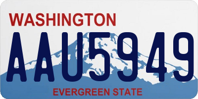 WA license plate AAU5949
