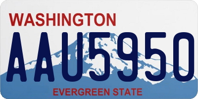 WA license plate AAU5950