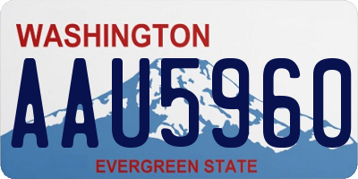 WA license plate AAU5960