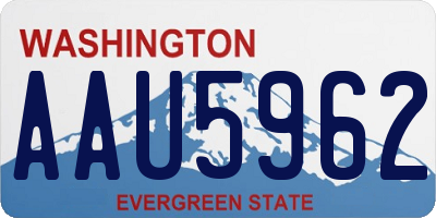WA license plate AAU5962
