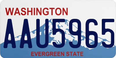 WA license plate AAU5965