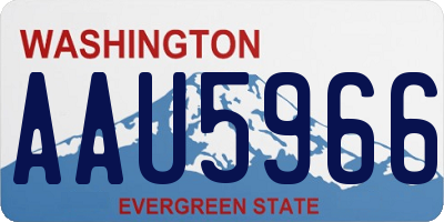 WA license plate AAU5966