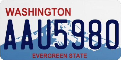 WA license plate AAU5980